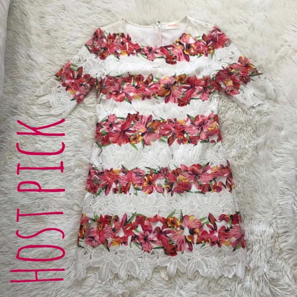 Red Dress Boutique White & Pink Floral Lace Dress - Picture 1 of 3